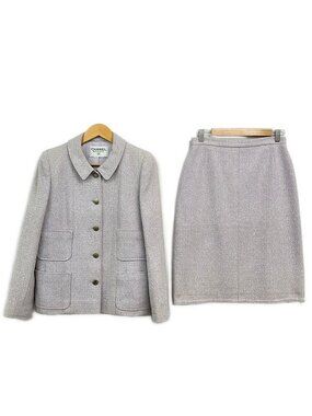 Chanel Skirt Suit Light Purple White